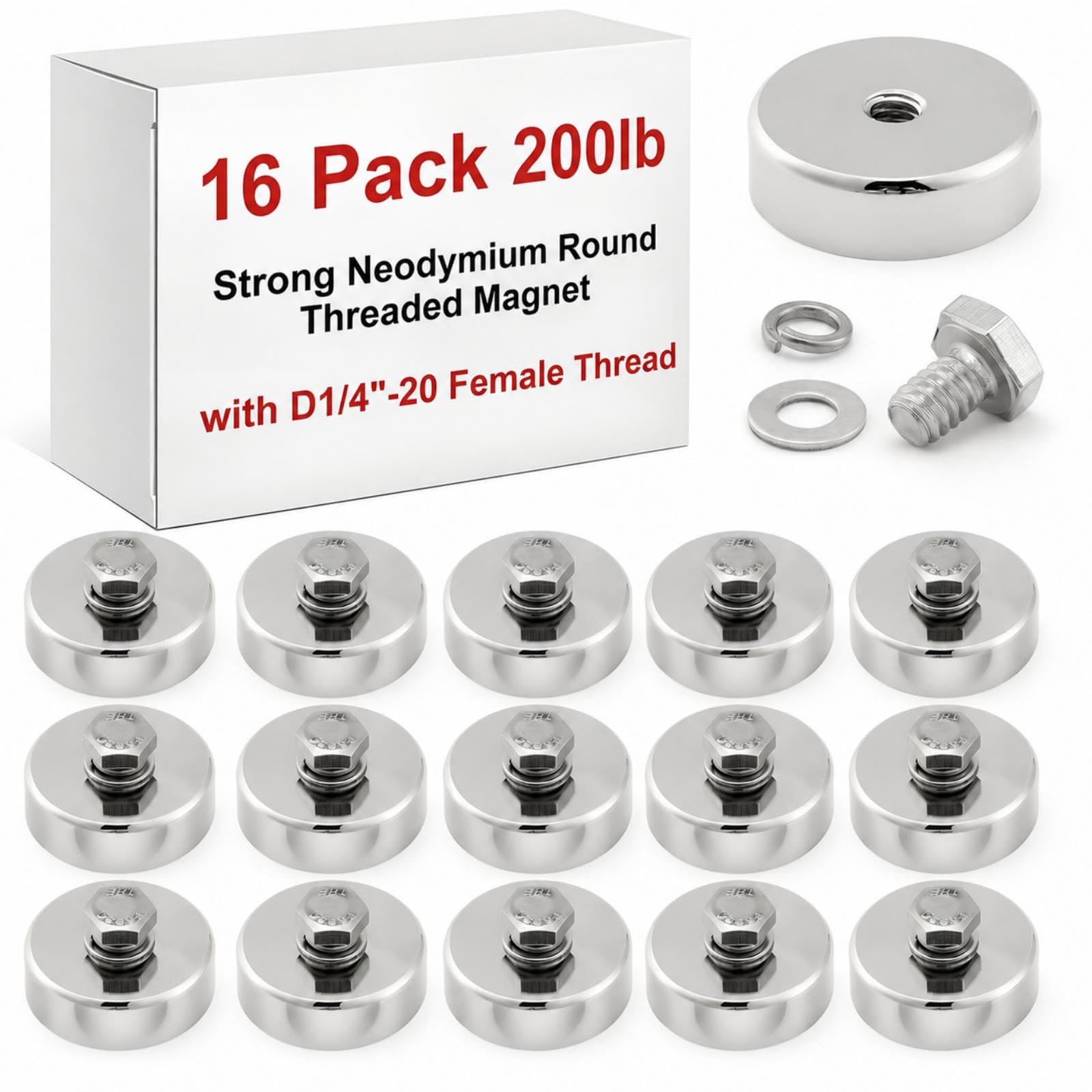 MorningRo 8 Pack Strong Round Threaded Magnet, 1.89 Inch, Primary Color — Amazon image 18