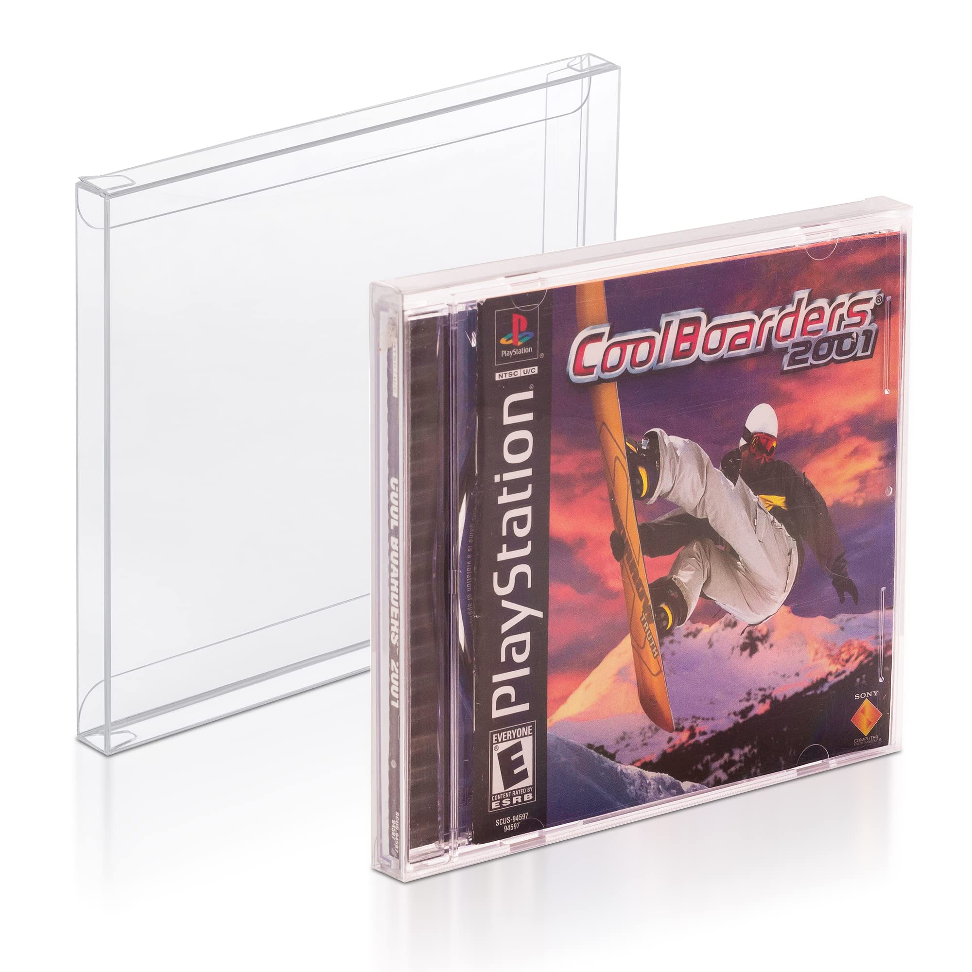 EVORETRO Snug Fit Box Protectors For Single CD / PS1 / Dreamcast (Clear Plastic) | Acid-Free Case Display PET Plastic | Scratch Resistant Boxes (25 Pack)