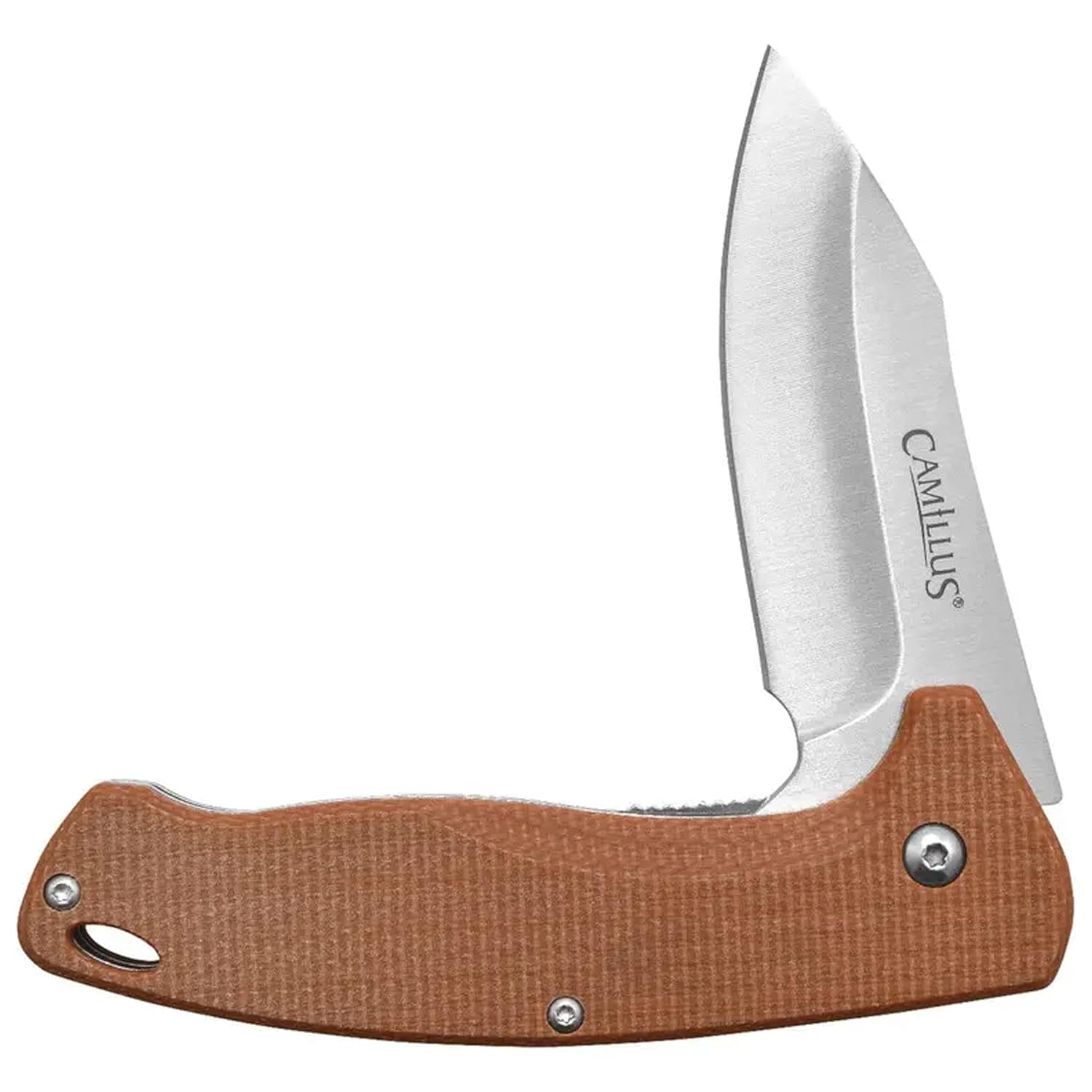 CAMILLUS ARVO 7.5" Durable Corrosion-Resistant 420 Stainless Steel Drop Point Everyday Carry Assisted Open Folding Pocket Knife with Micarta Handle
