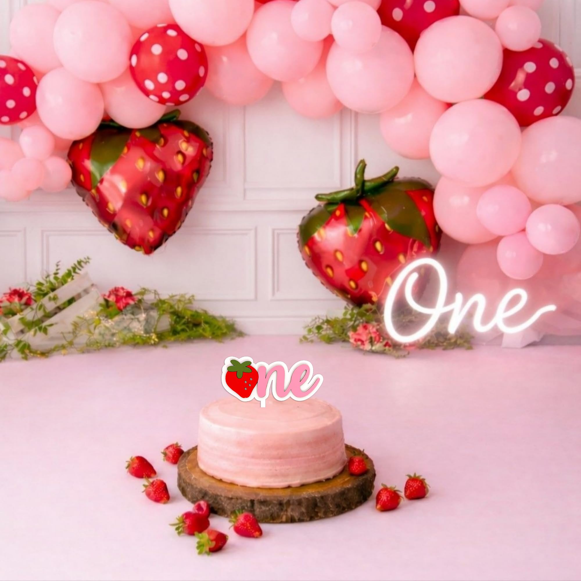 Strawberry Cake Topper - Sweet One Strawberry Birthday Cake Topper