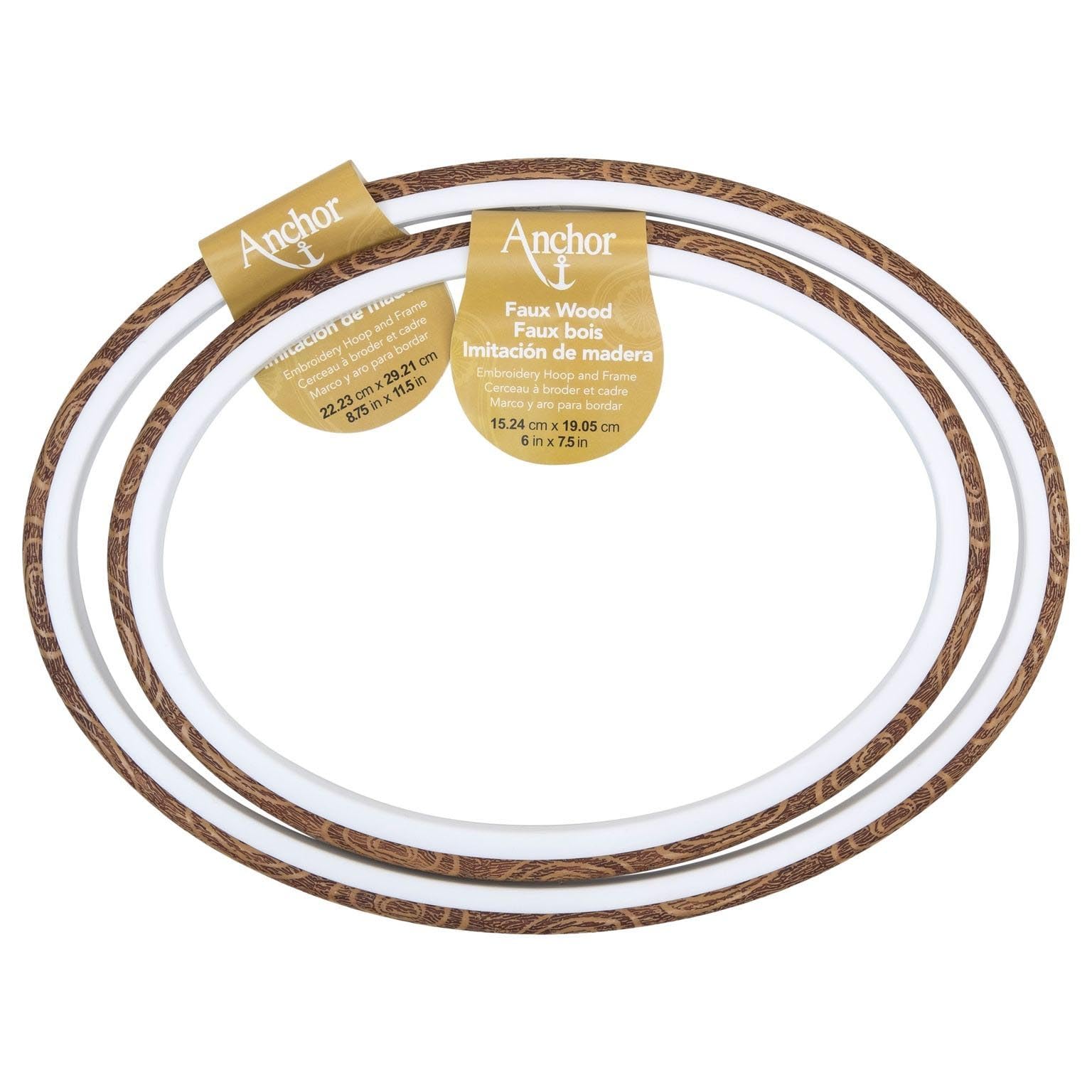 Anchor Faux Wood Oval Embroidery Hoop 12