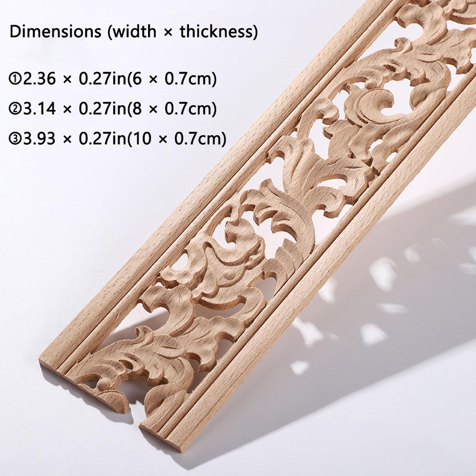 1 sztuka, nielakierowana, dekoracyjna listwa drewniana 3D, płyta rzeźbiona z drewna, listwa krawędziowa lustra, "zrób to sam" do akcesoriów domowych, okien, mebli, ram – różne strony (rozmiar: styl 1