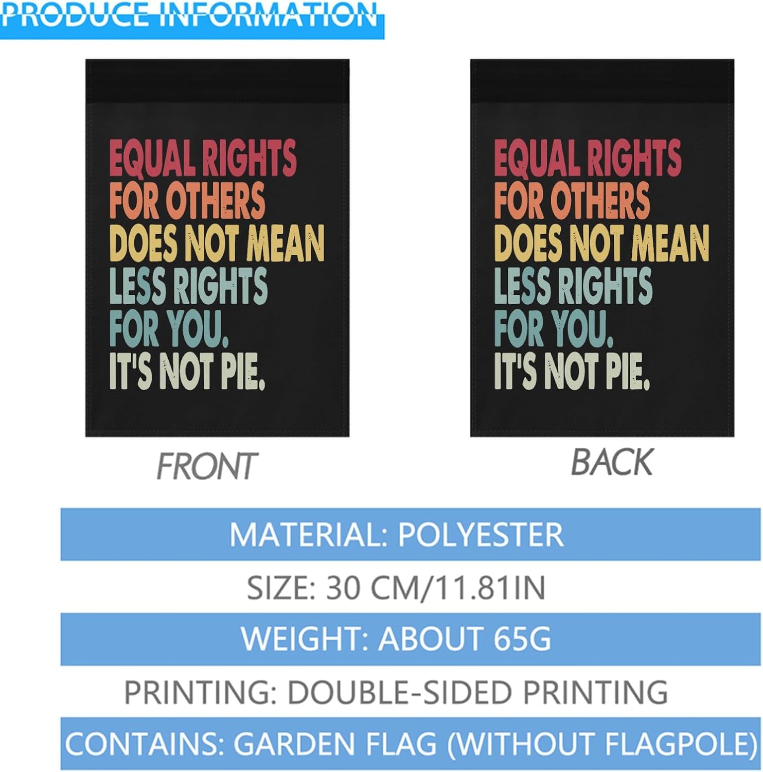 Equal Rights For Others Does Not Mean Fewer Rights For You Yard Flag One Size Double Sided Decorative Small Garden Flags For Beach House Flags - Image 3