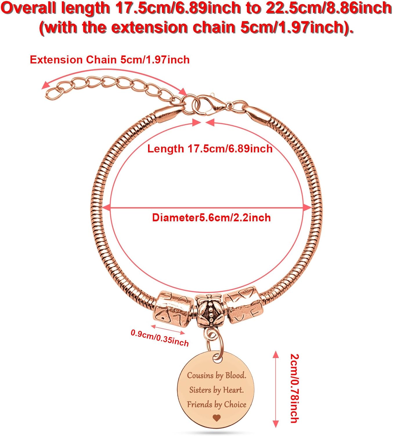 DlaeKua Cousin Gift Bracelet Stainless Steel Christmas Gift for Cousin Birthday Gift Long Distance Relationship Gift for Cousin - Image 4