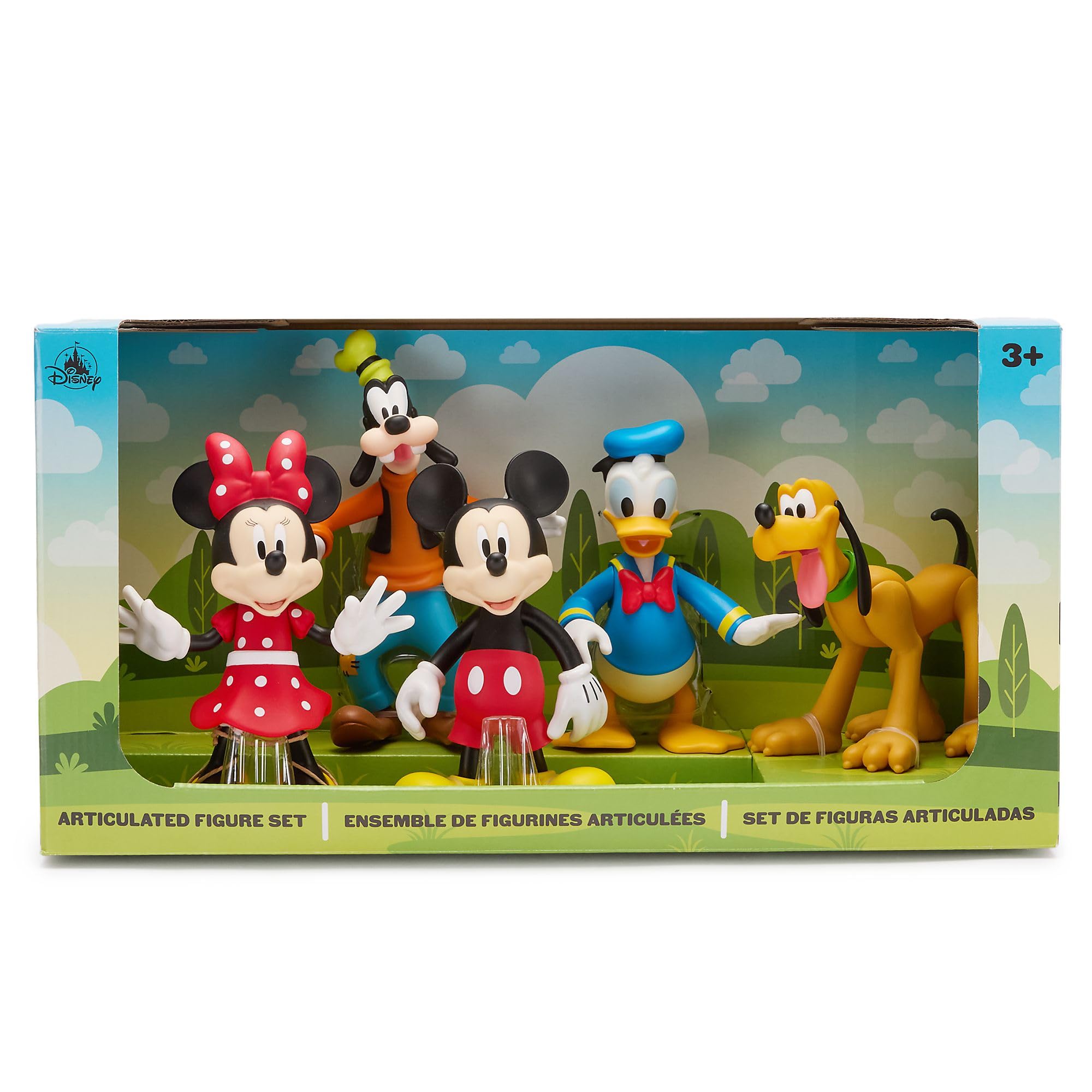 Disney Store Official Set di Personaggi Topolino e i Suoi Amici, Personaggi snodabili tra Cui Topolino, Minni, Paperino, Pippo e Pluto, Set di 5 Pezzi