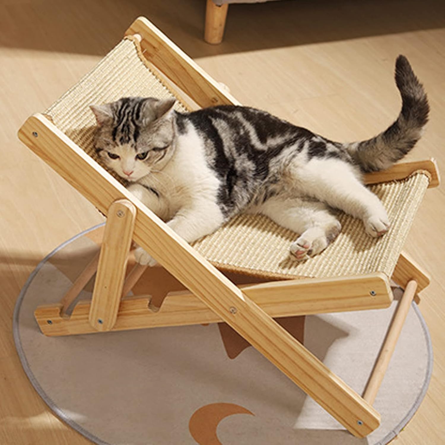 TITADONG Cat Hammock Bed, Elevated Cat Bed with Durable Sisal