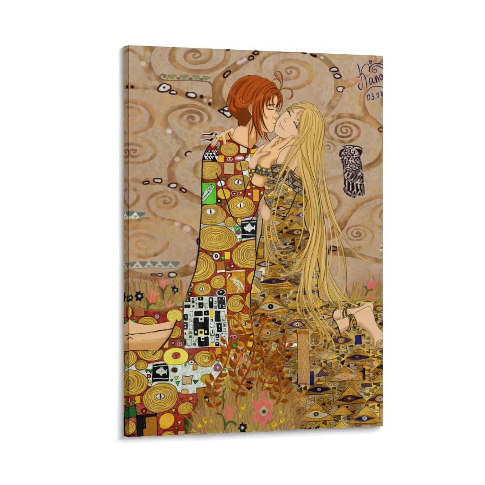 Amazon.co.jp: Gustav Klimtグスタフ・クリムト《接吻》 ポスター