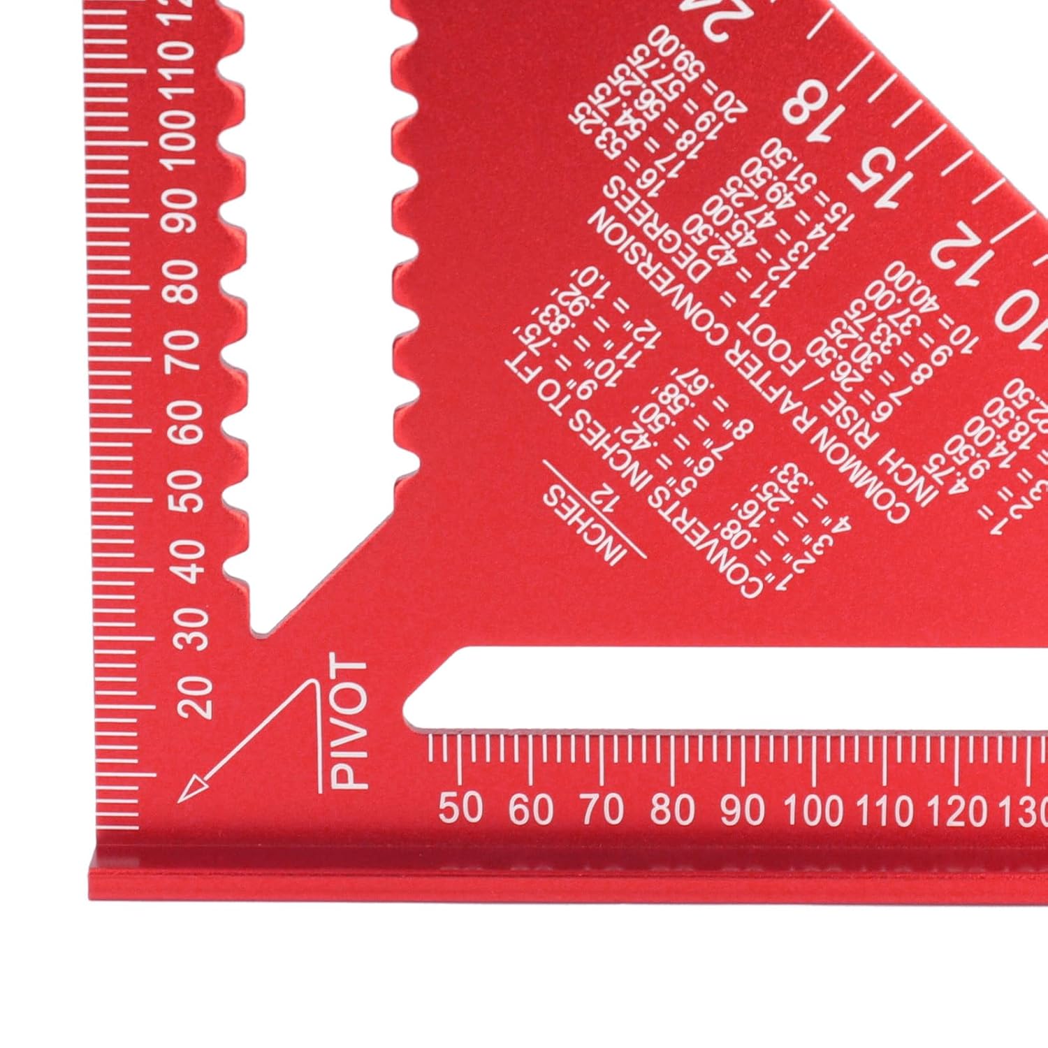 12 Inch Rafter Square, Carpenter Measuring Layout Tool, Precision 45/90 Degree Carpenter Triangular Ruler, Aluminum Alloy, Fit for Woodworking and Carpentry, Metric (Red)