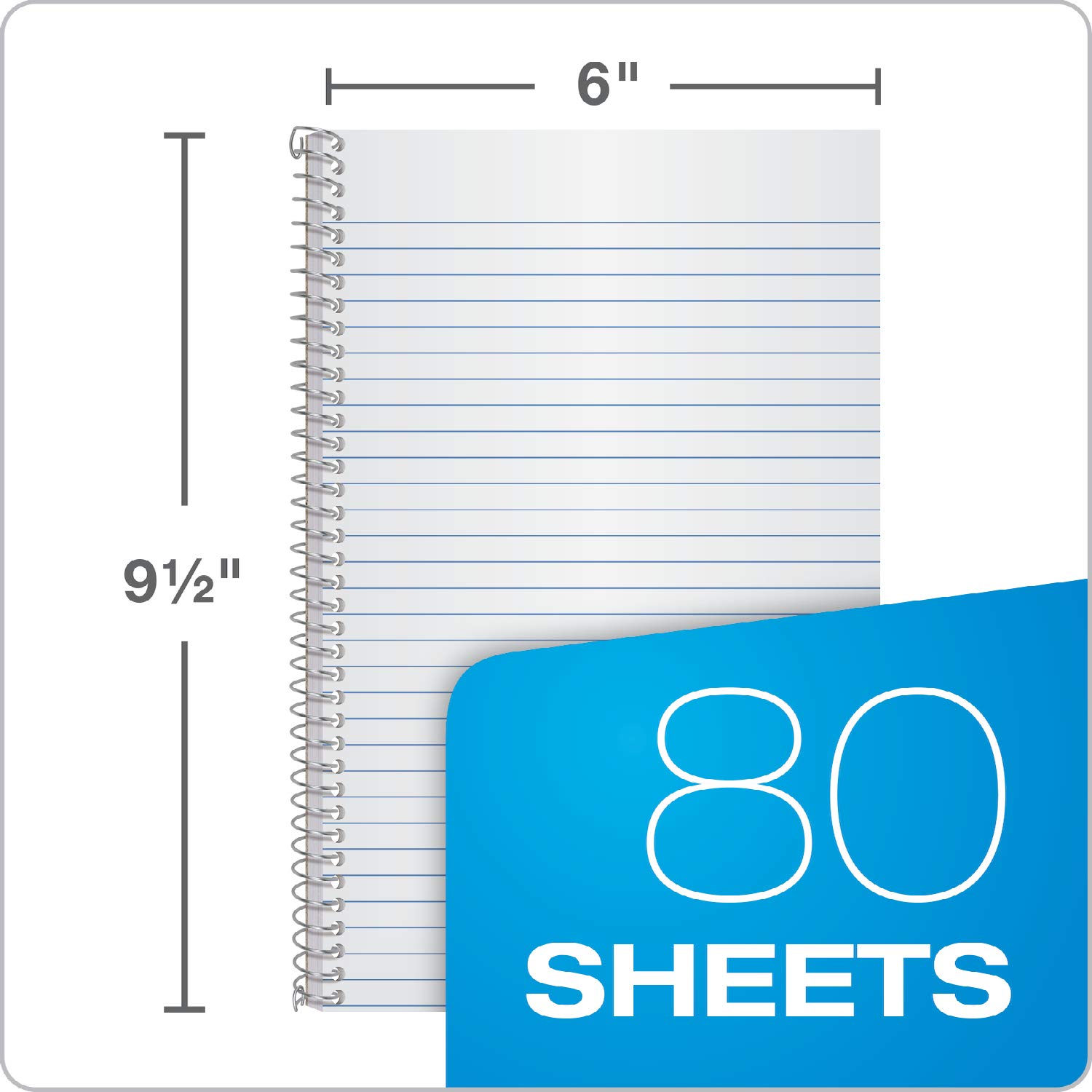 Tops - Cuaderno de tapa kraft, 9.5 x 6 pulgadas, regla universitaria, 80 hojas cada uno, tapas azules, caja de 24 (65121)