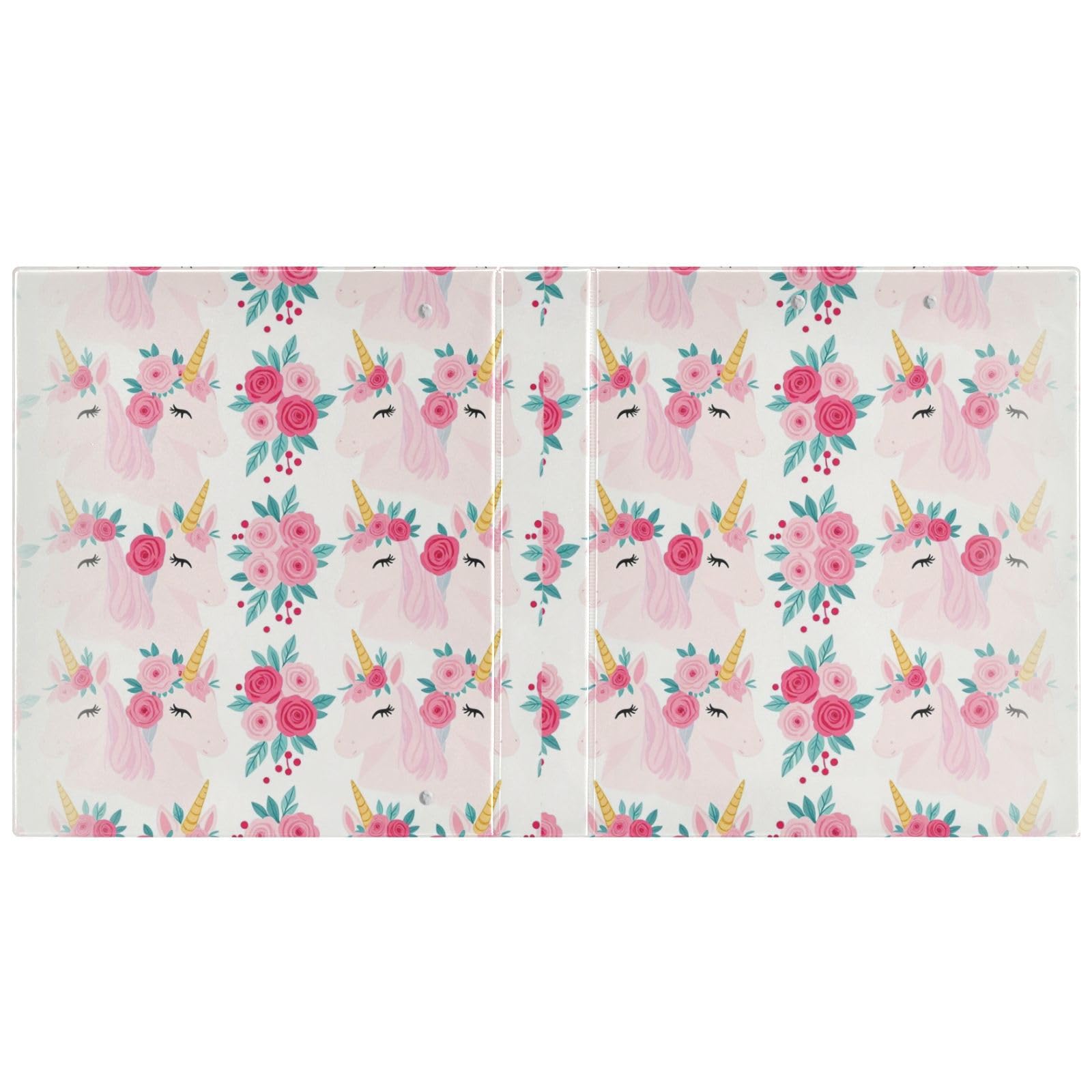 Raccoglitore scolastico da 2,5 cm e mezzo, con unicorni, rosa