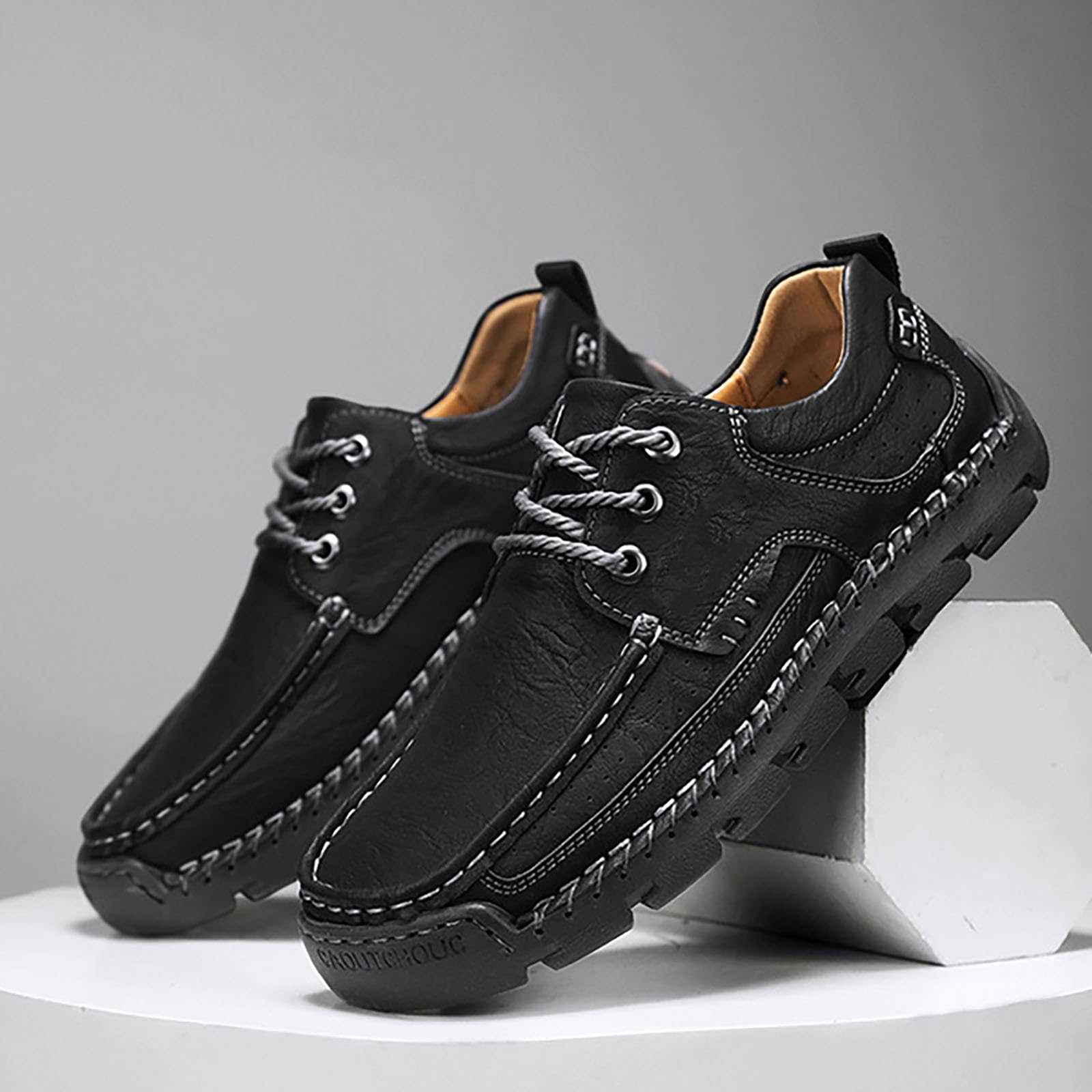Zapatos casuales para hombre, zapatos de cuero con cordones