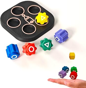 Congi Korean Folk Play Set, Gonggonggi Stone Pickup Game Base Rule Version Korean Game, Race Game, Training Hand-Eye Coordination, Toy, 3D Printer, Educational Toy, Childrens Game, Gift, Includes Tray