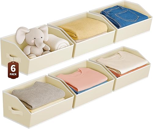 Miniatura 22 de Organizadores grandes de armario y contenedores de almacenamiento - 8 paquetes de cestas de almacenamiento trapezoidales para estantes, cestas de