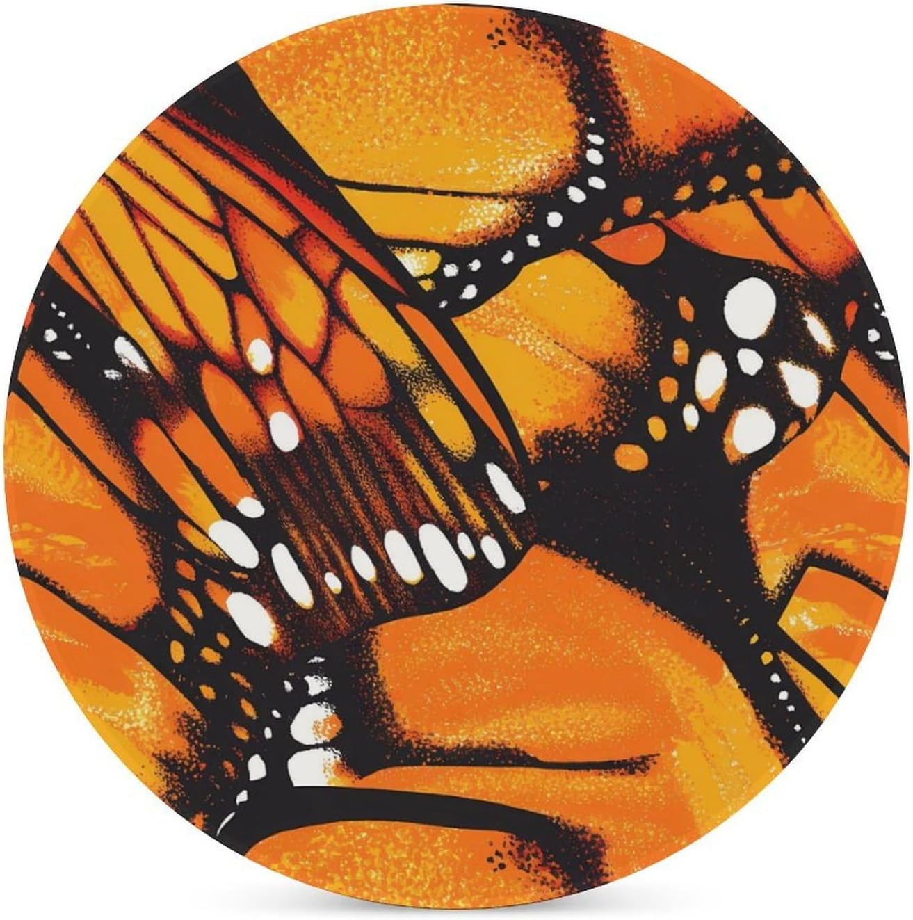 Monarch Butterfly Wings Round Ceramic Coasters for Drinks Absorbent Cup Holder Tabletop Protector with Cork Base