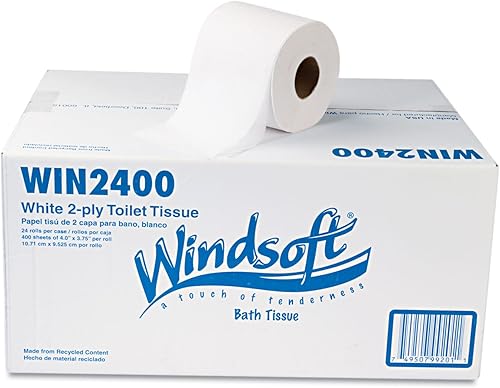 Miniatura 5 de Windsoft 2400 Solo rollo de dos capas Premium baño tejido, 24 rolloscartón (WIN2400)