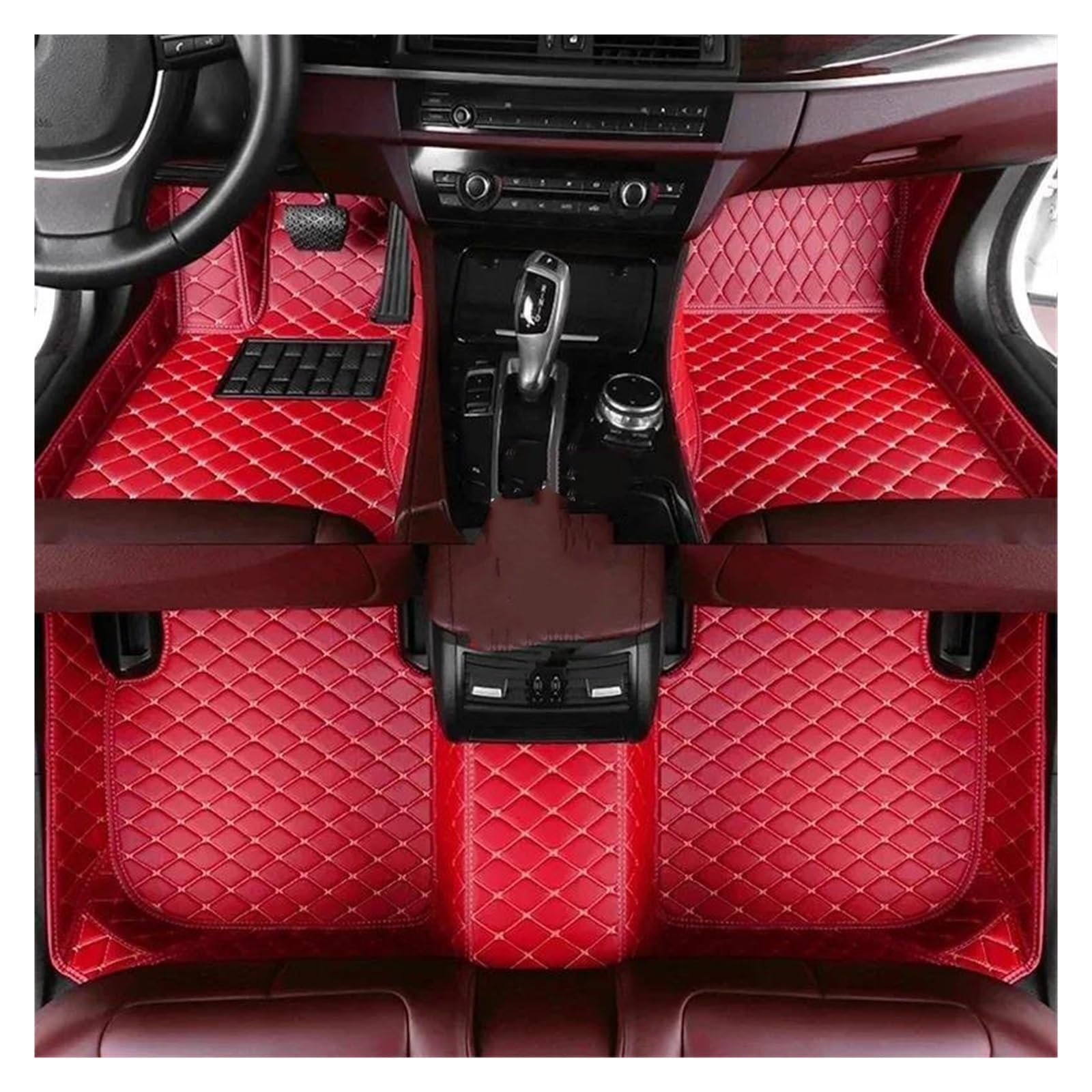 Alfombrillas Coche Alfombrillas Coche para Mazda para CX-5 2011 2012 2013 2014 2015 Kit Completo Alfombrillas Cuero Impermeables Accesorios Coche Alfombrillas(3pc Red)