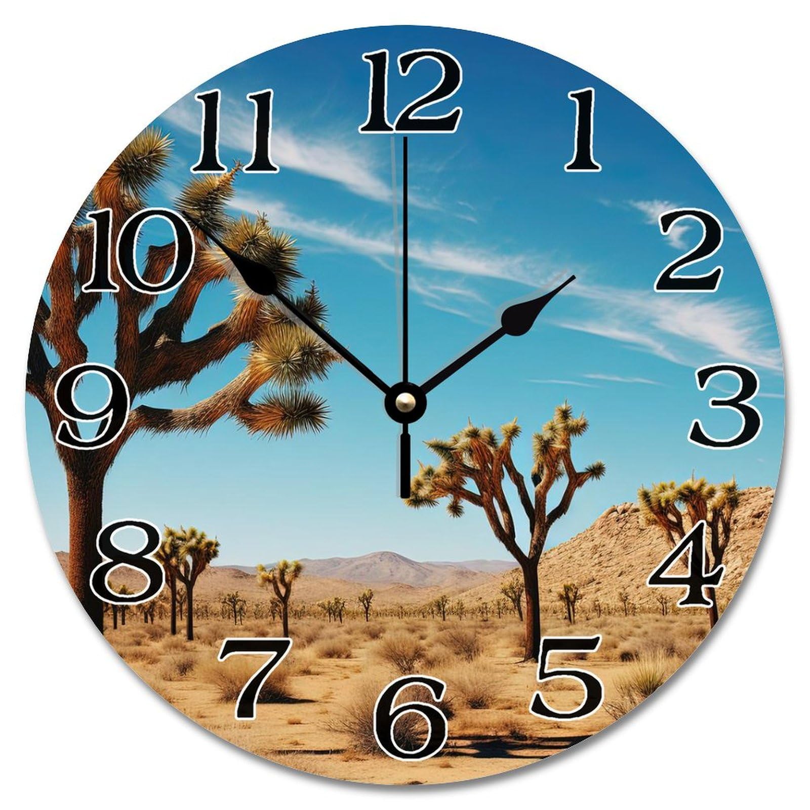 Horloge murale en bois Joshua Tree 38 cm pour salon et chambre