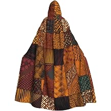 African Style Patchwork Hooded Cloak Cape Unisex Adult Knight Costume Medieval Robe Long Halloween Cosplay Outfit