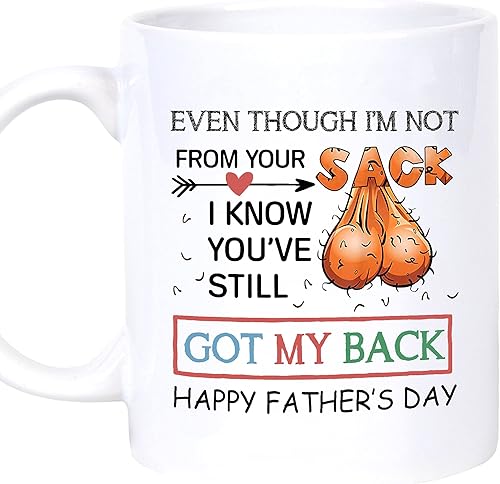 Taza personalizada para el Día del Padre, idea divertida para el Día del Padre para padrastro de Stepchild Even Though Im Not from Your Sac Funny