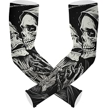 Arm Sleeves Skull Couple Print, Sun UV Protection Breathable with Thumb Hole for Sports Cycling Driving Heat Dissipation for Men Women Outdoor Fitness 1 Pair