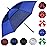 MRTLLOA Automatic Open Golf Umbrella, Extra-Large Oversized Double Canopy Vented Windproof Waterproof Stick Rain Golf Umbrellas for Men and Women (Royal/Navy Blue, 62 inch)