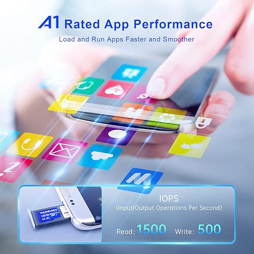 Miniatura 4 de Vansuny Tarjeta Micro SD 128GB Tarjeta de memoria microSDXC con adaptador SD A1 App Performance V30 4K Grabación de video C10 U3 Micro SD para
