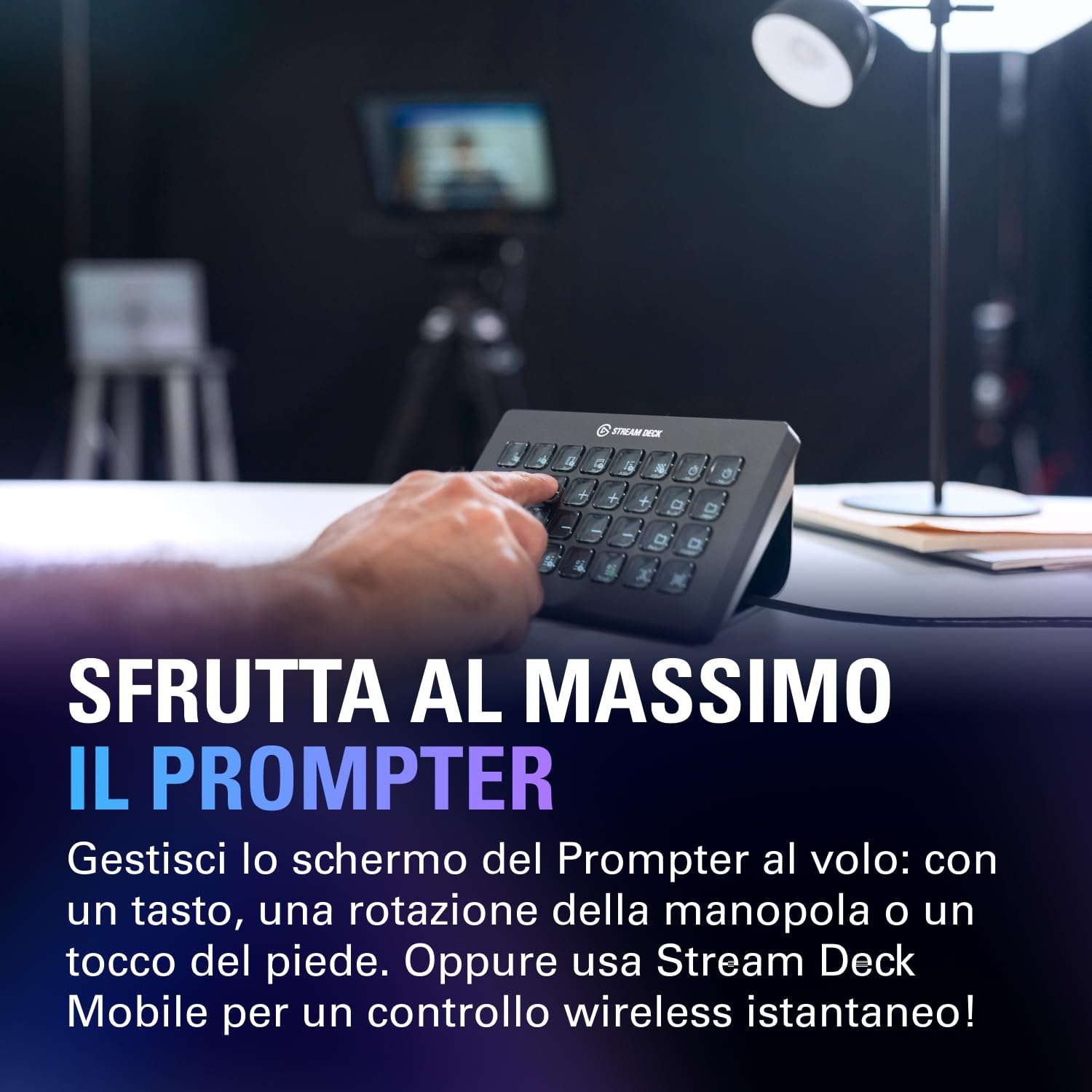 Elgato Prompter XL - Teleprompter full-size con display rimovibile, monitor per videoconferenze, per fotocamere DSLR, mirrorless e da studio, configurazione con un solo cavo – USB-C 3.2 per PC e Mac