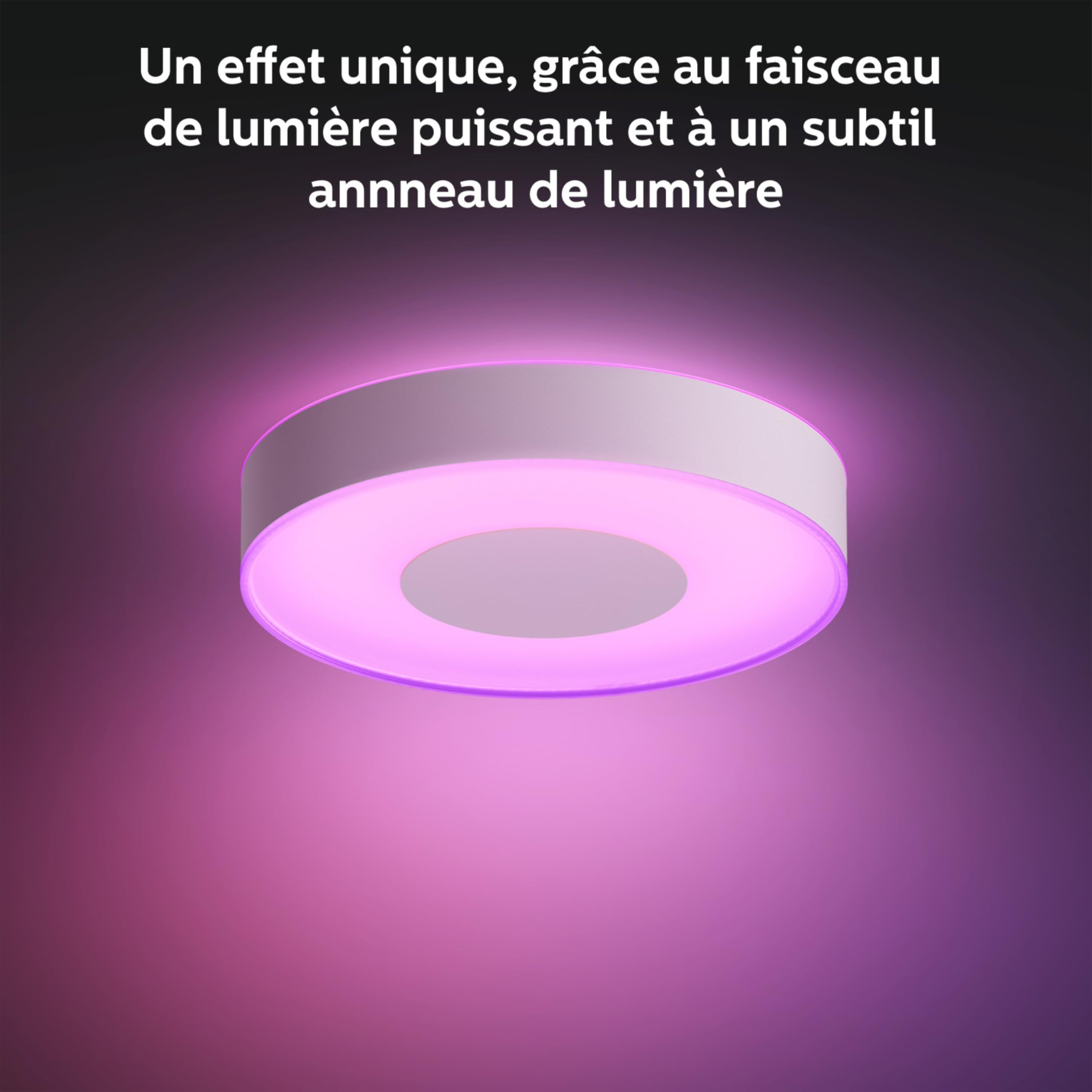 Philips Hue White and Color Ambiance Plafonnier Infuse Medium, Blanc, compatible Bluetooth, fonctionne avec Alexa, Google Assistant et Apple Homekit
