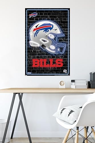 Miniatura 4 de Trends International NFL Buffalo Bills - Póster de pared con casco neón 23, 22.37 x 34.00 pulgadas, versión premium sin marco