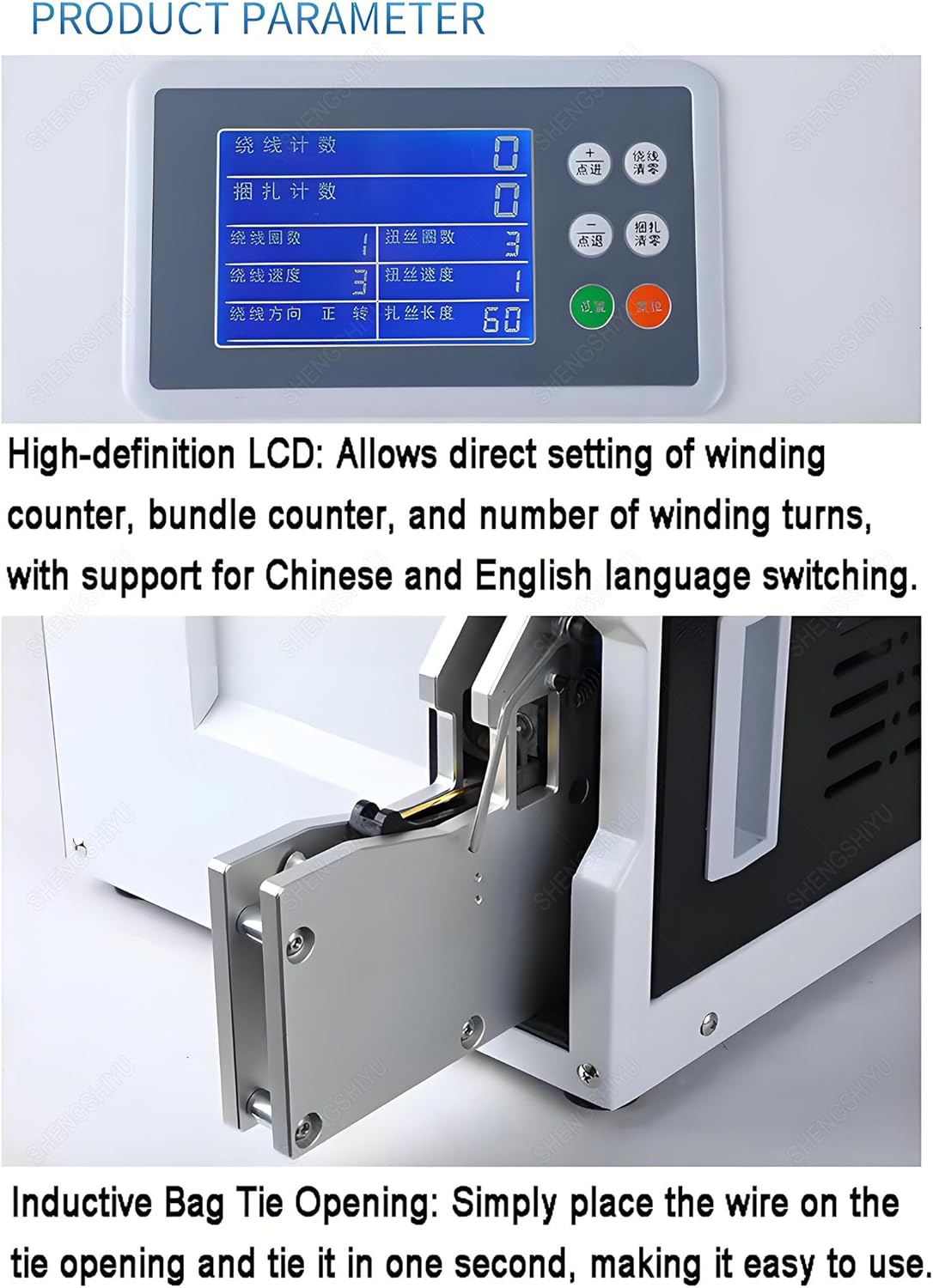 Twist Tie Machine for Treats,with LCD Screen,Automatic Binding,Sensor Binding,Data Setting,Twist Tie Machine for Home & Industrial Bundling Wires