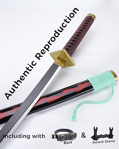 Vista 33 de Cold Blade Toy Sword - 41 inches Toy Katana Replica with Holster Belt and Display Stand - Sword with Authentic Design Shusui