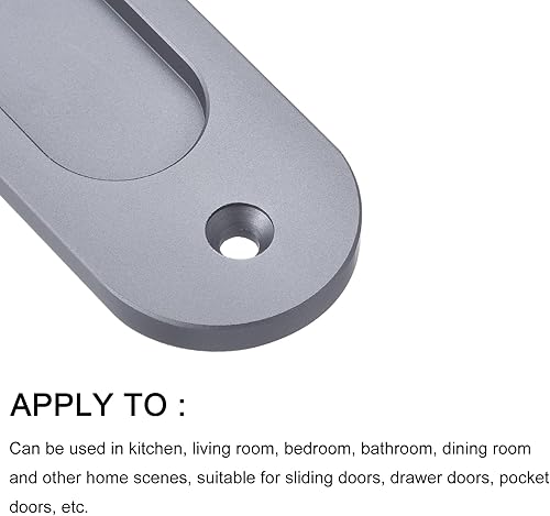 Miniatura 6 de METALLIXITY Tirador de dedo para puerta corrediza de granero (7.087 in/7.09 pulgadas), 1 unidad, mango de aleación de zinc con tornillos, para