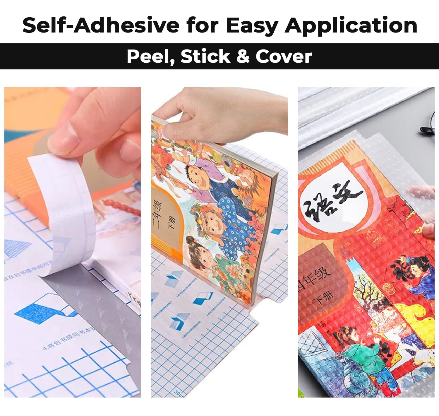 PANCA Self Adhesive Transparent Book Cover Sheets A4 Size Pack of 10 | Waterproof Scratchproof Notebook & Textbook Protective Plastic Cover Sticker for School & Office Use 3