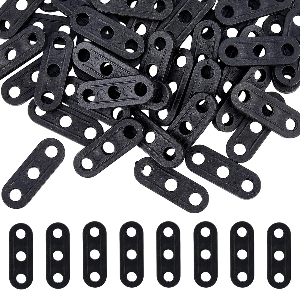 SUPERFINDINGS 200 Pcs Tent Rope Tensioners Plastic Guyline Tensioner Ultralight 3-Hole Camping Cord Adjuster Fits 5mm Rope Paracord Tensioner for Canopy Shelter Backpacking Paracord Tarp Lines, Black
