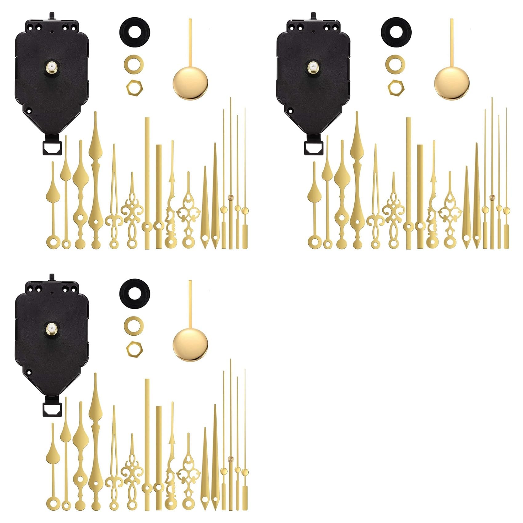 Vjsujehgy 3X Wall Silent Pendulum Quartz Clock Movement, Pendulum Clock Mechanism Parts Motor Replacement DIY Repair Parts