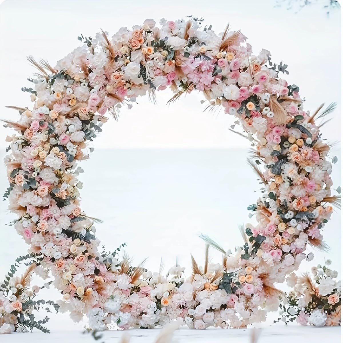 1.5M Metall Luftballon Bogen Rund DIY Ballonbogen Girlande Runder Blumen Deko Ring Kit Hochzeitsbogen Party-Deko-Set Ballonsäulenständer für Hochzeit Party Weihnachten und andere Feiern 150cm