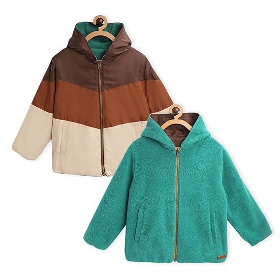 Cherry Crumble California Boy's Beaver Hooded Reversible Jacket Regular