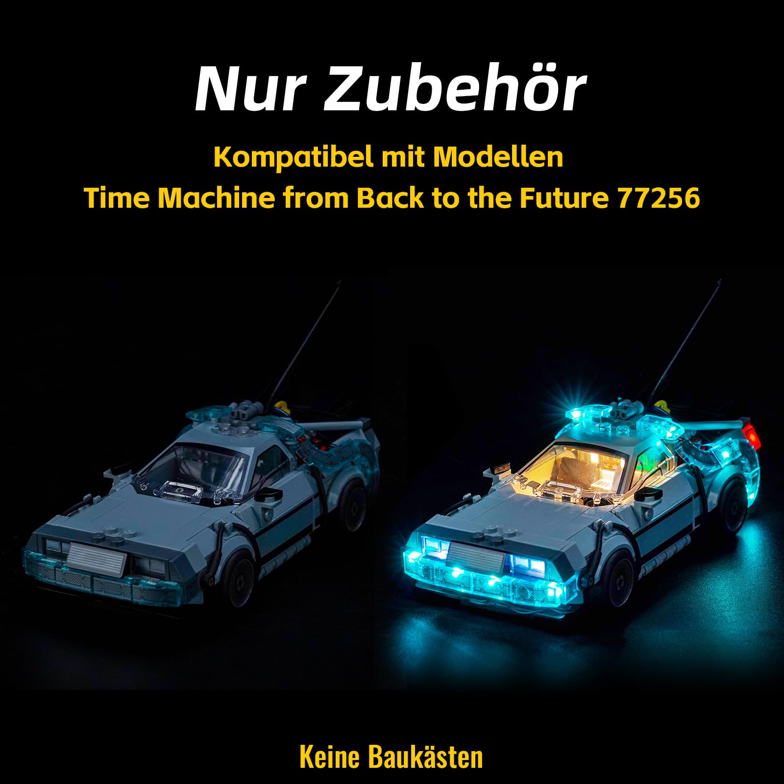 Licht-Kit Kompatibel mit Lego 77256 Time Machine from Back to The Future (Kein Modell), Led Beleuchtungs Set Compatible with Lego Time Machine from Back to The Future Bausteinen Modell - 3