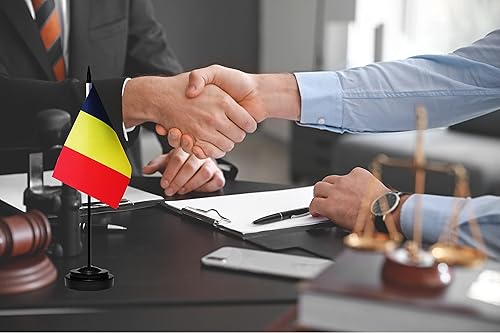 Miniatura 133 de Juego de banderas de escritorio japonesas de lujo, pequeñas banderas de escritorio japonesas en miniatura con poste sólido, base negra y tapa