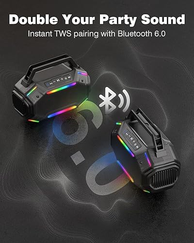 Miniatura 3 de Altavoz Bluetooth 6.0 para el lugar de trabajo con RGB, tiempo de trabajo de 30 horas, batería grande de 9000 mAh, sonido más grande de 30 W de