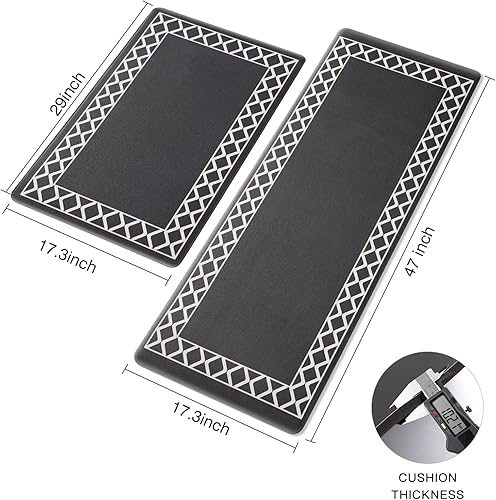 Miniatura 3 de Tapetes de cocina para piso 2 unidades acolchado antifatiga antideslizante impermeable tapete ergonómico de PVC para cocina suelo oficina fregadero