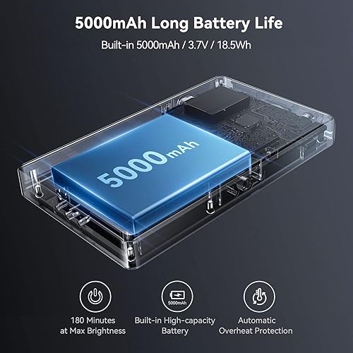 Miniatura 2 de SmallRig Luz de video RM120 RGB, 5000mAh 180 minutos Luz de cámara portátil 7W potencia de salida, panel de luz de video LED, 2500-8500K CRI TLCI