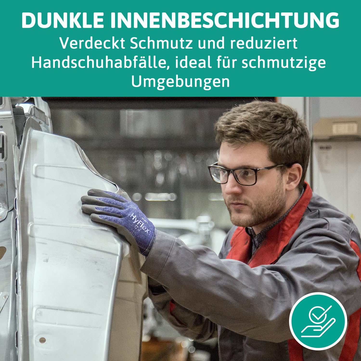 Ansell HyFlex 11-561 Schnittschutz-Handschuhe, Atmungsaktive Nitril-beschichtung, Höchste Weiterreißfestigkeit, Dünne Arbeitshandschuhe Herren Damen, Waschbare, Blau, Größe S (12 Paar)