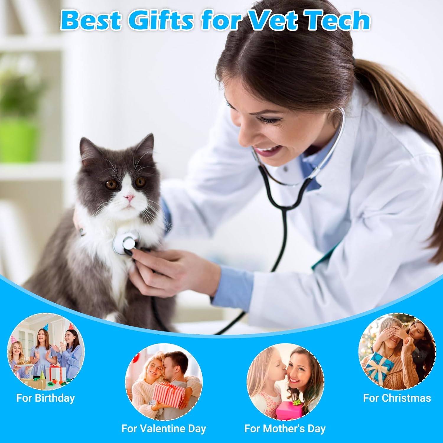Vet Tech Gifts, Veterinary Gift, Veterinarian Gifts for Women, Veterinarian Appreciation Basket include Makeup Bag Notepad Pens Sticker for Vet Tech Graduate, Veterinary Practitioners