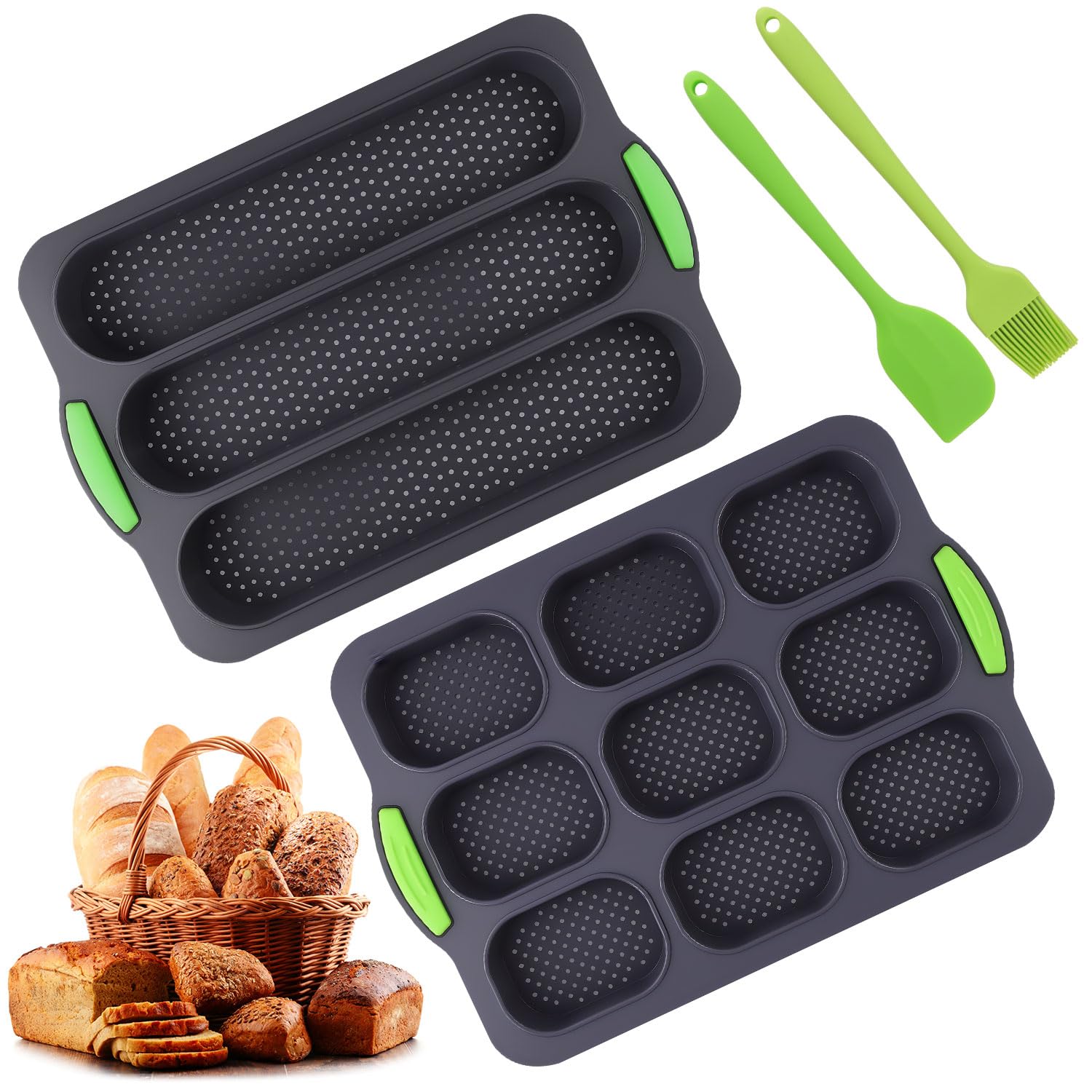 Stampo Per Baguette In Silicone - 4 Pezzi Per Pane E Panini