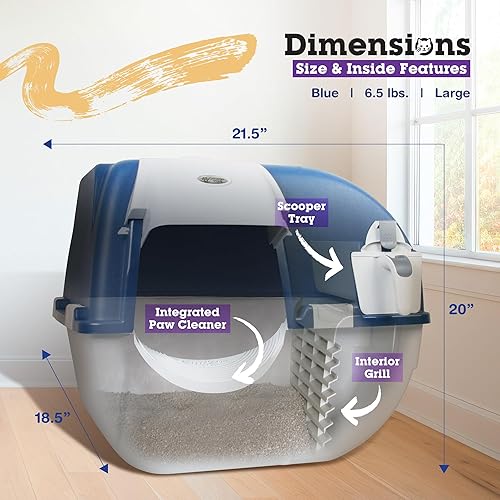 Omega Paw Roll N Clean Complete Self Cleaning Litter — top-down angle highlighting key features