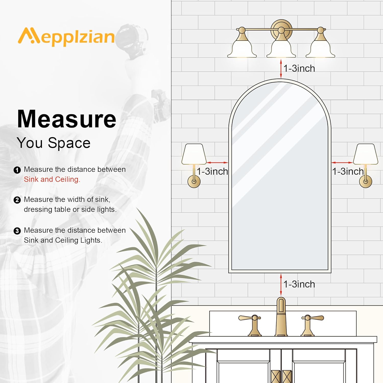 Arched Medicine Cabinet with Mirror,Brushed Gold Medicine Cabinet with Storage ,Gold Bathroom Vanity Mirror Cabinet ,Wall Mounted Only,Mirrored Medicine Cabinets for Bathroom, Laundry Room,16x32 Inch