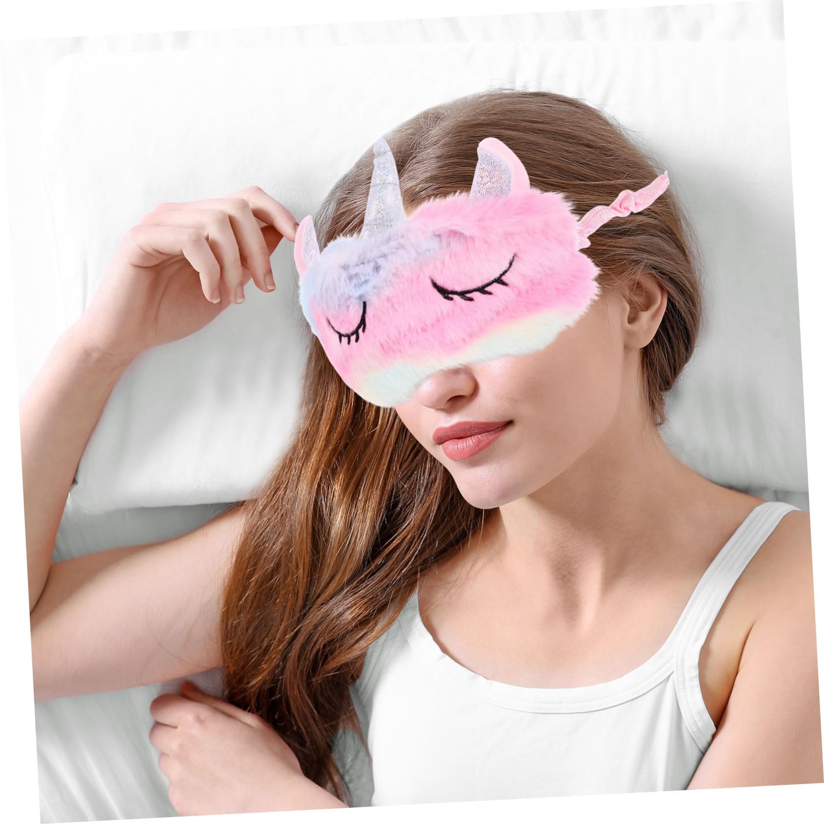 Beavorty 2 Sätze Einhorn Augenklappe Schlafmaske Mit Kopfhörern Augenklappen Schlafaugenabdeckungen Für Reisen Schlafen Gesicht Schlafmaske Aus Seide Ohrstöpsel Satin 6 Stücke * 2