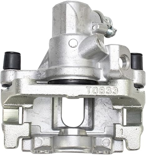 Miniatura 5 de TRQ Kit de pastillas de freno trasero y rotor, pinza de freno, kit químico, pastillas de freno, rotor de freno de cerámica premium recubierto G