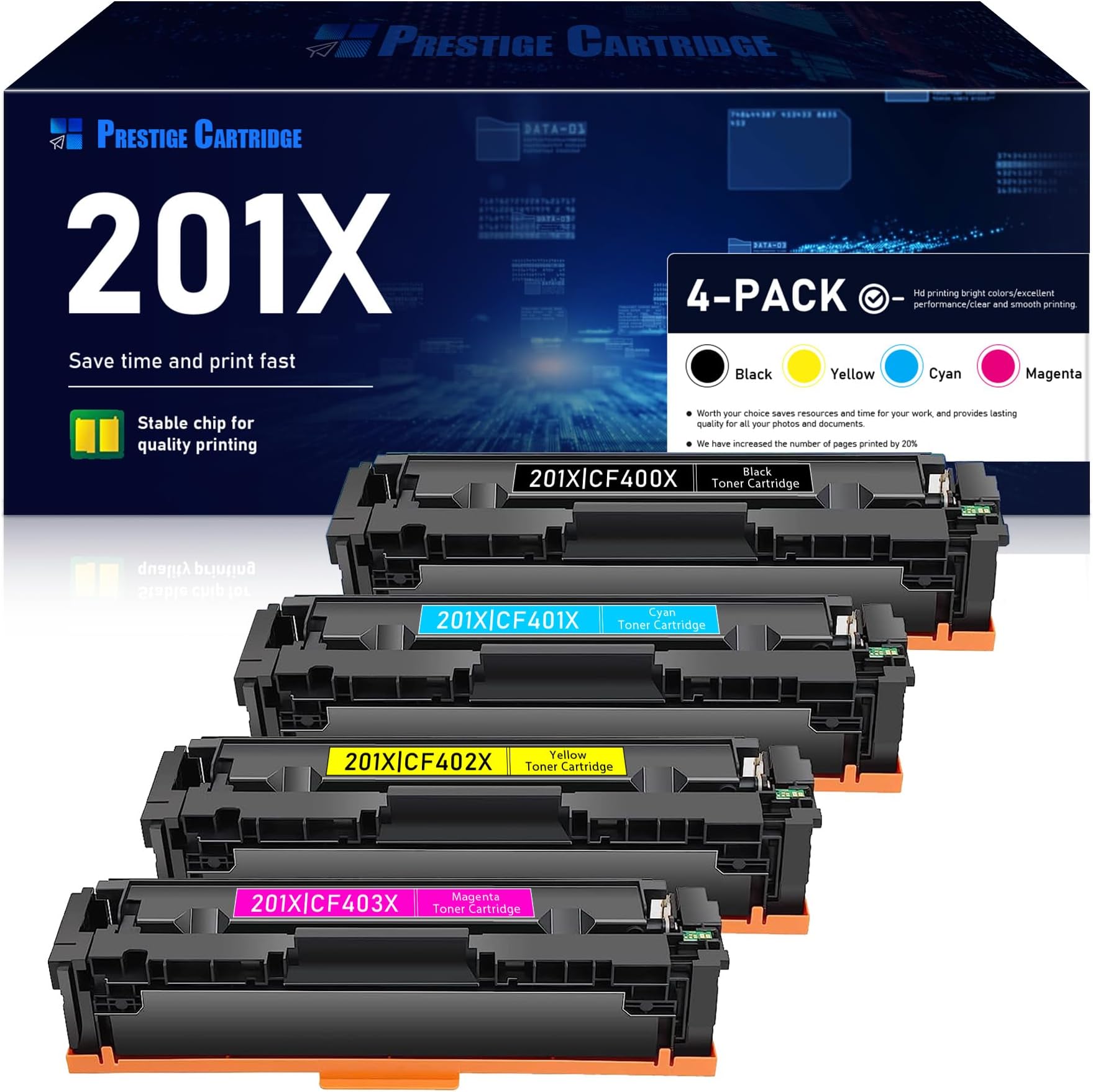 414A Toner Cartridge Compatible For 414A Toner Cartridges 4 Pack - View #2